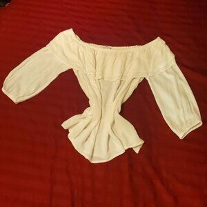 Forever 21 Contemporary Collection Women's Off the Shoulder Top White Sz L EUC